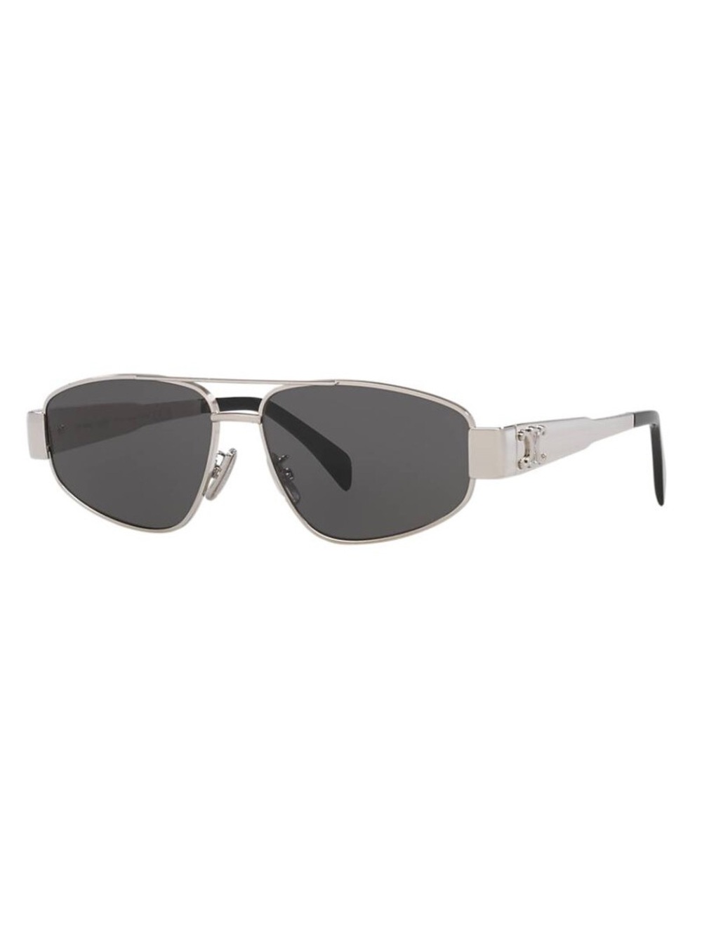Celine Silver Frame Black Lens Sunglasses